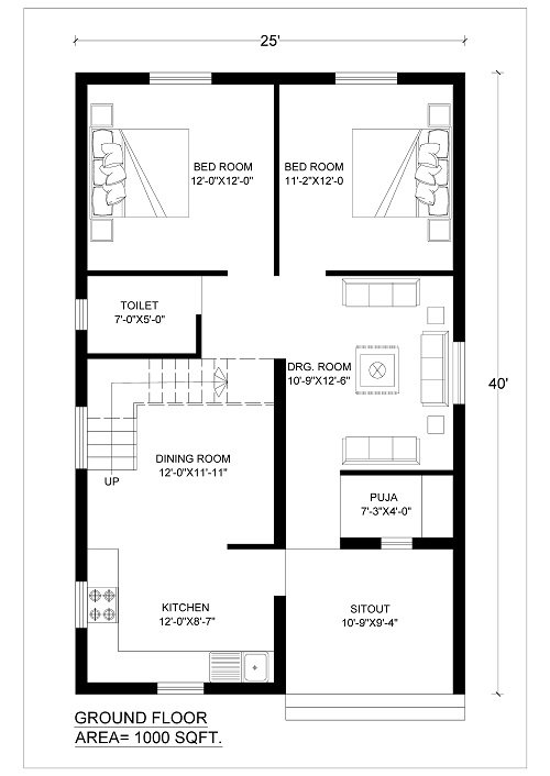 25 X 40 House Plan Ideas Indian Floor Plans