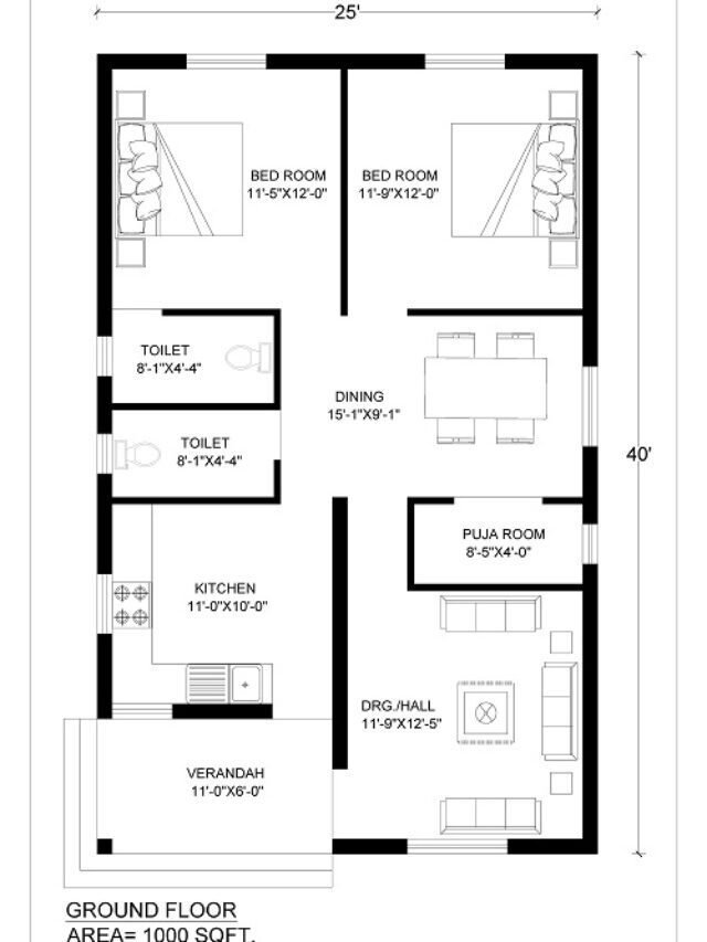 20 x 40 House Plan for your dream house.