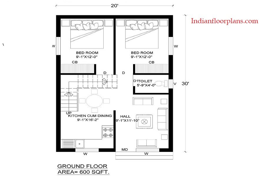 1-bhk-floor-plan-drawing-viewfloor-co