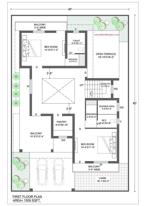 40x60 House Plan First floor