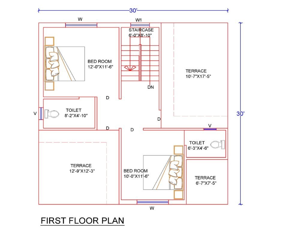 30x30 Floor Plan With Loft