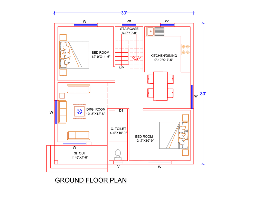 30x30-north-facing-duplex-house-plans-per-vastu-30x30-north-52-off