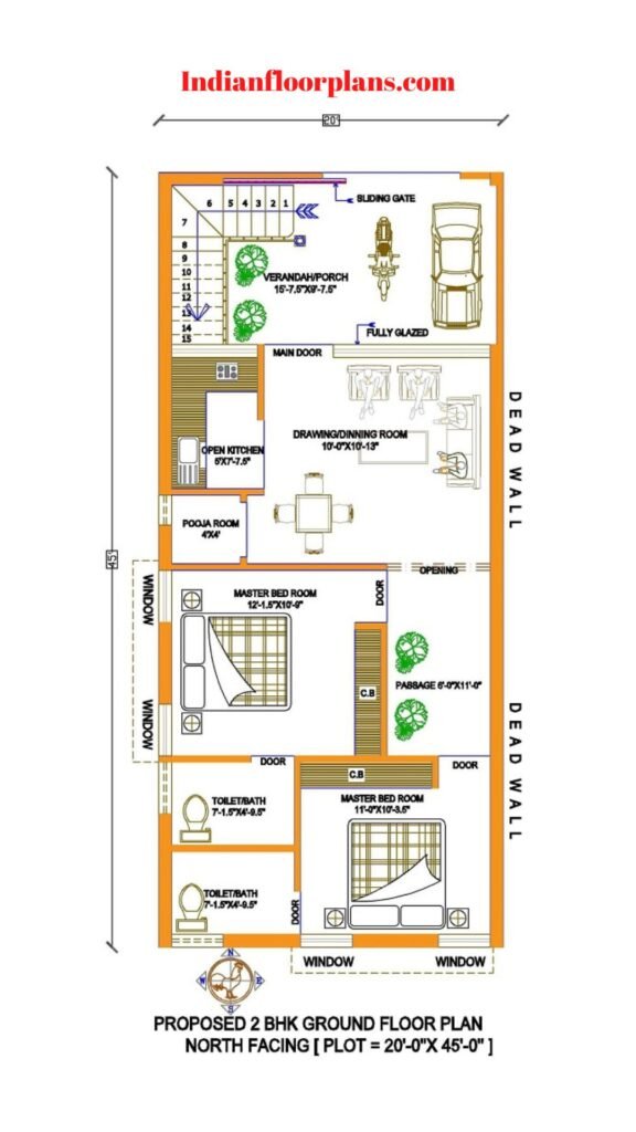 20x45 House Plan For Your House Indian Floor Plans