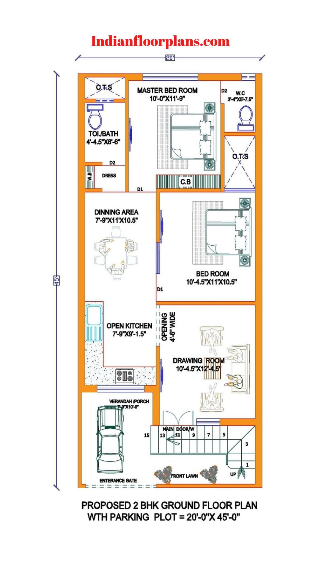 20x45 House Plan For Your House Indian Floor Plans