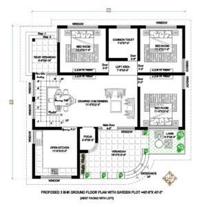 40x40 House Plans - Indian Floor Plans