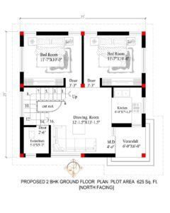 Mastering Space: 25x25 House Plans for Every Orientation - Indian Floor